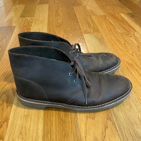 Clarks Bushacre Chukka Boots Brown Leather Mens 10